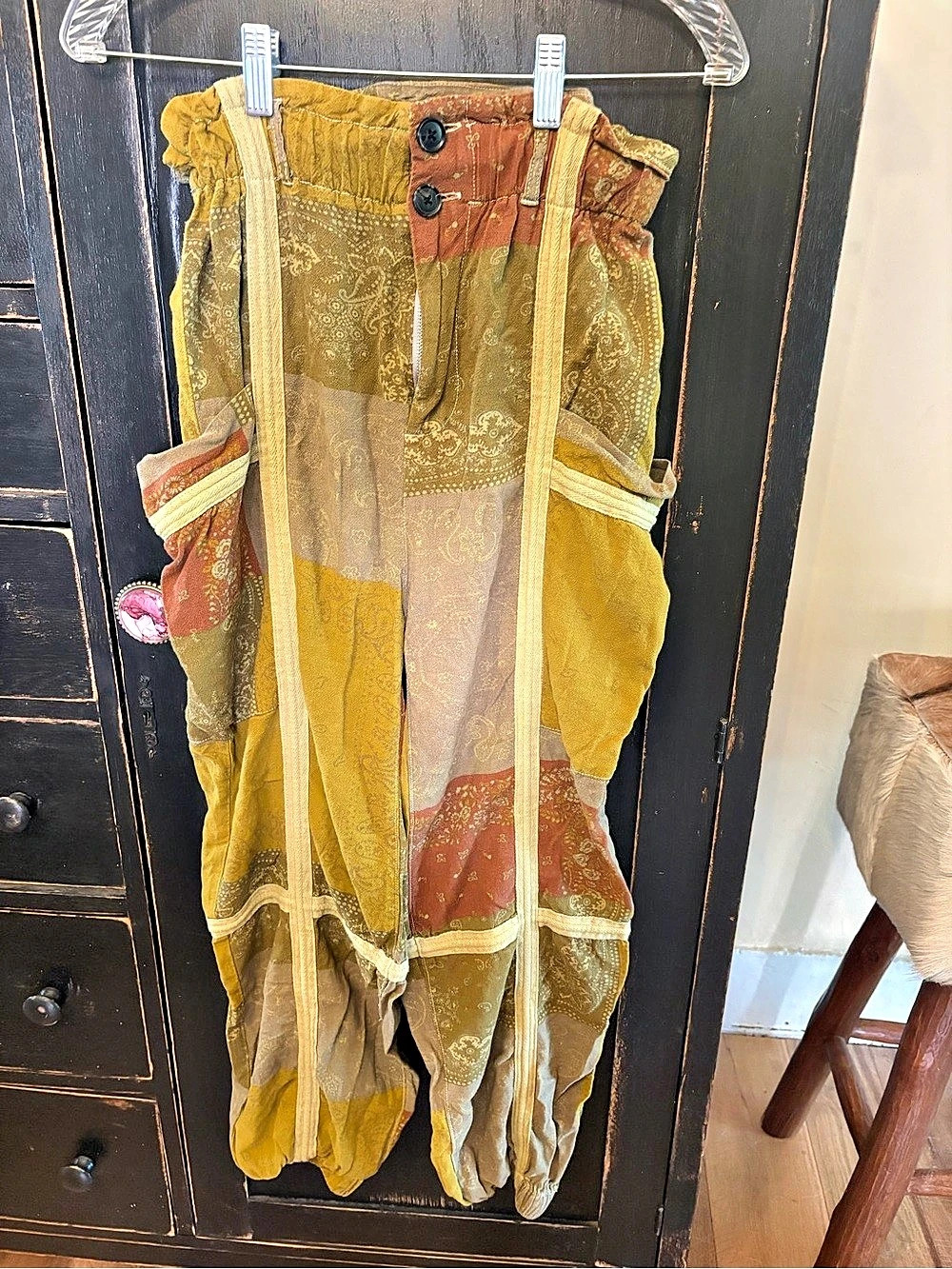 Urban outfitters Patchwork Paisley high elastic waist in autumnal colors size XS